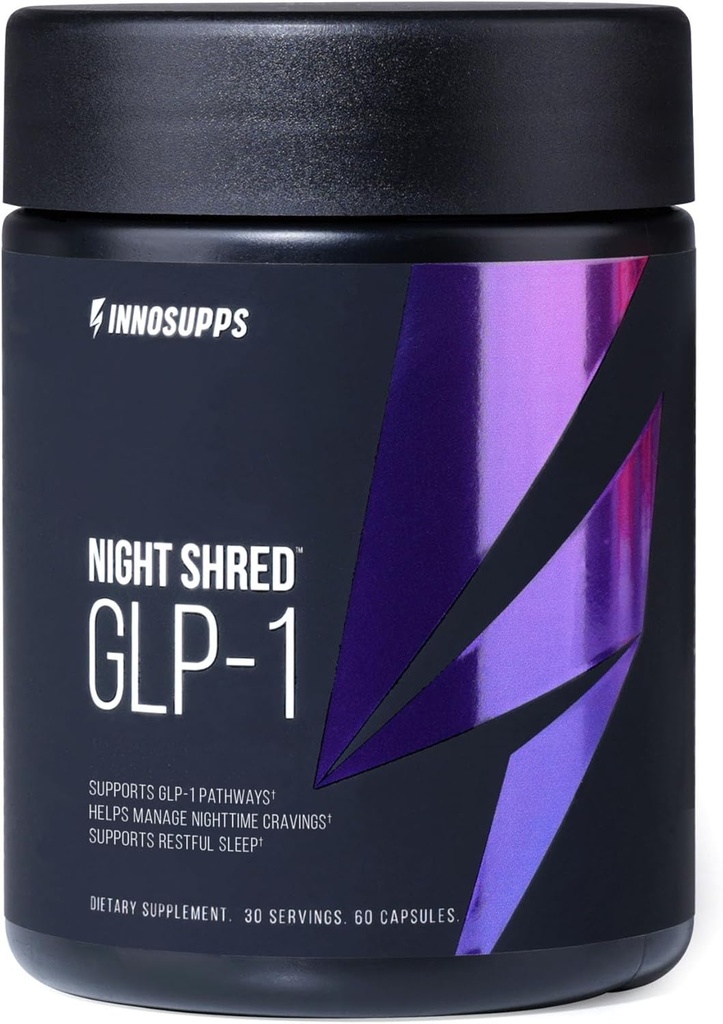 InnoSupps Night ShredTM GLP-1 ← Nighttime Metabolic + Sleep Support* TEN Akkermansia + Ashwagandha TEN 60 Capsules. 30 Serviciones.