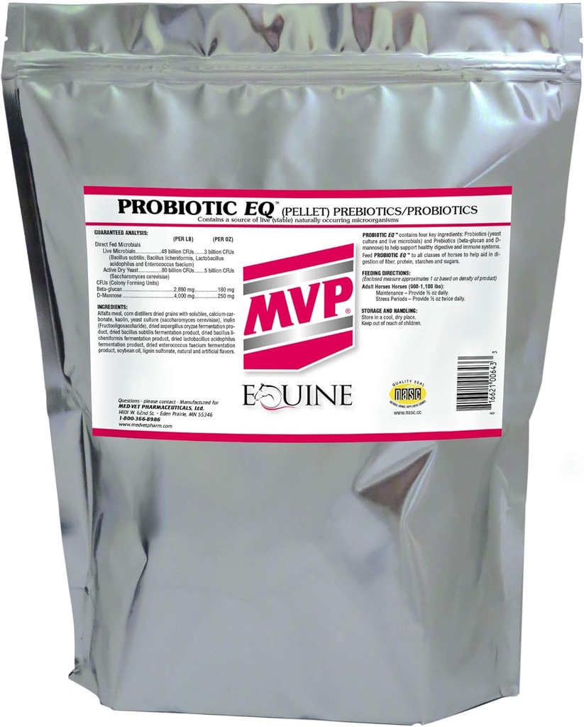 MVP Probiótico EQ (10lb) para Tracto Digestivo Saludable y Función Inmunitaria en Caballos