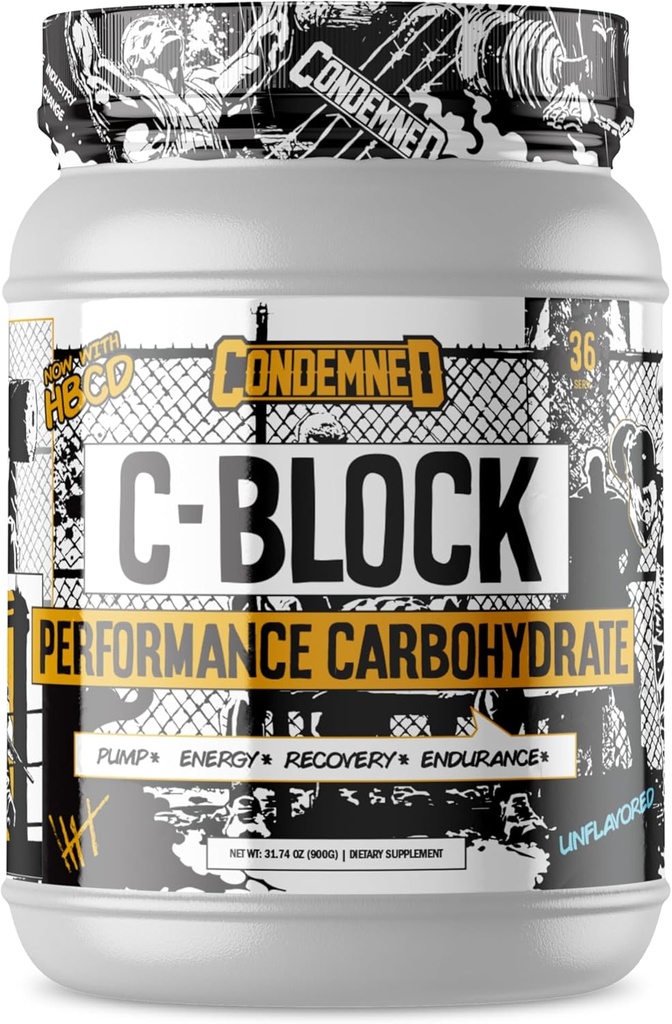 CONDEMNED Labz C-Block Performance Carbohydrate Powder  25g Carb10, Highly Branched Cluster Dextrin TEN Rapid Digestion ANTE Boost Stamina & Recovery ← 36 Servings (Unflavored)