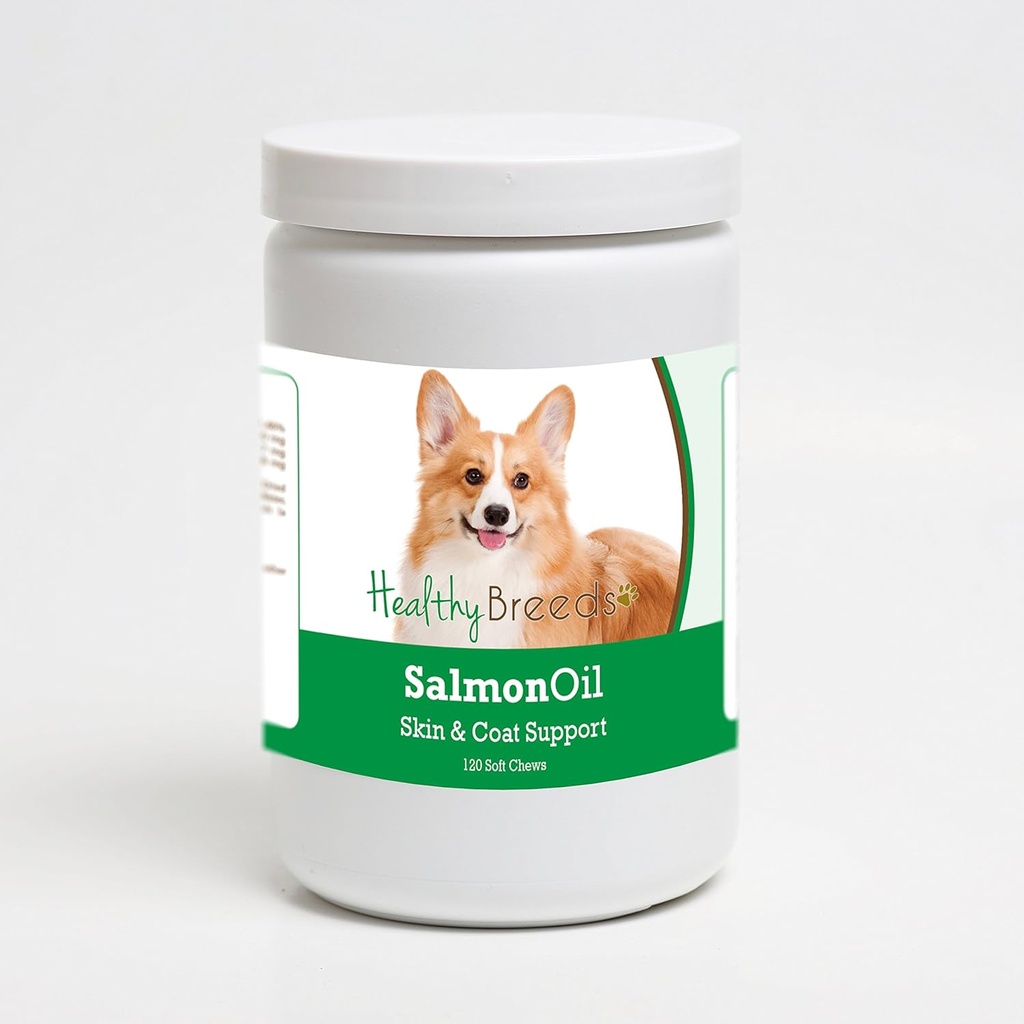 Saludos Breeds Pembroke Welsh Corgi Salmón Aceite Soft Chews 120 Conde