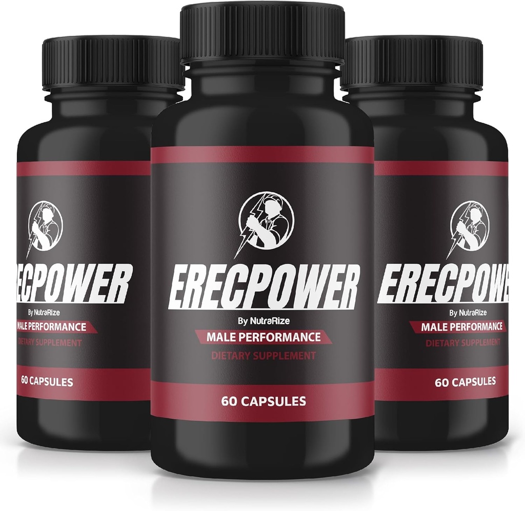(3 Pack) ErecPower for Men, Official ErecPower Pills, All Natural Male Supplement, Capsule to Boost Energy and Overall Health, Erec Power Support for Peak Performance, Vitamin, Review (180 Capsules)