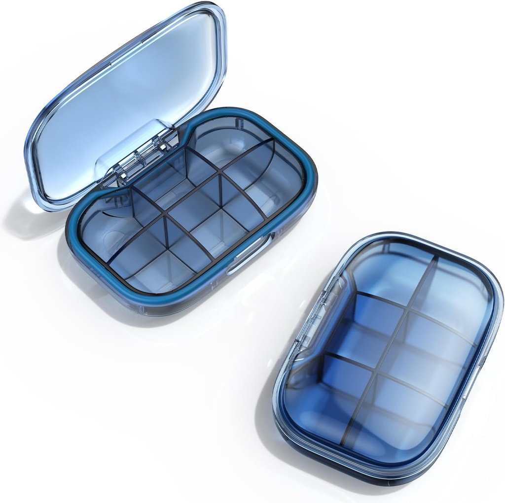 6 Caja de Píldora de Píldoras de Compartimiento, Caja de Píldora de Moistura, Caja de Píldora Pequeña para Púrpura de Bolsillo, Caja de Vitamina de Medicina Portátil, Caja de Petróleo de Pesca, Caja de Suplemento