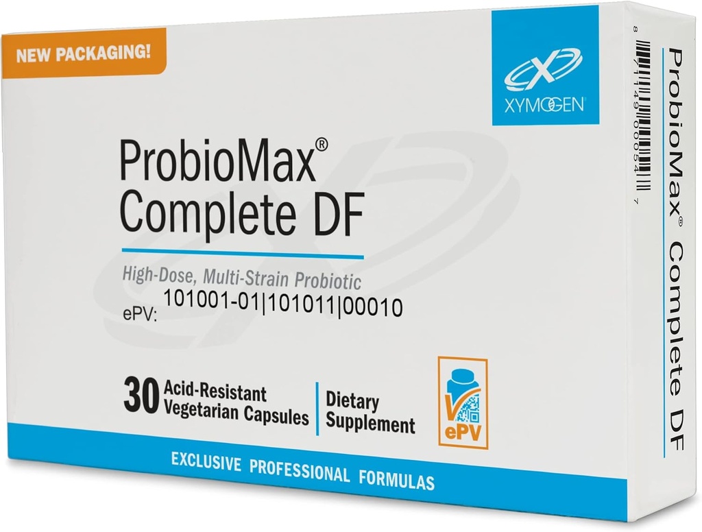 XYMOGEN ProbioMax Complete 45B - 45 Billion CFU Probiotic Supplement - High Dose, Dairy Free Probiotics with Lactobacillus acidophilus - Formerly ProbioMax Complete DF (30 Capsules)
