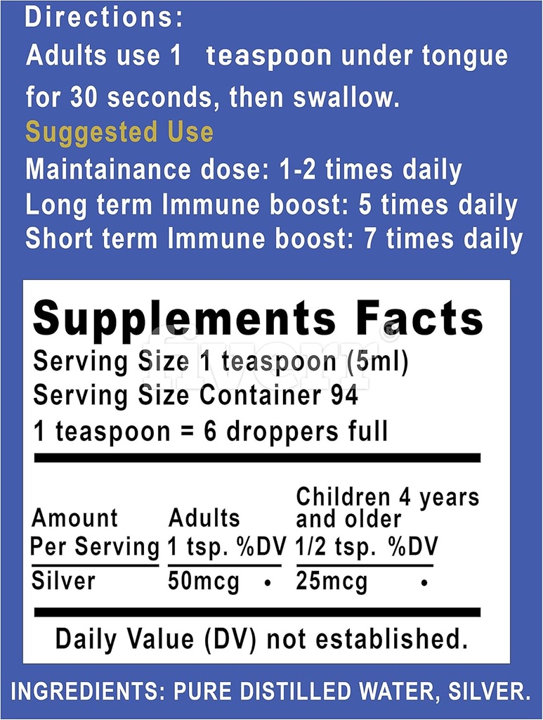 Colloidal Plata Líquida - 16 oz botella de vidrio por Silver Holisitcs