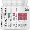 Jóvenes " Tonic Liver Support, Kidney " Colon Cleanse and Digestive Enzymes Pills for Digestive and Renal Systems Health