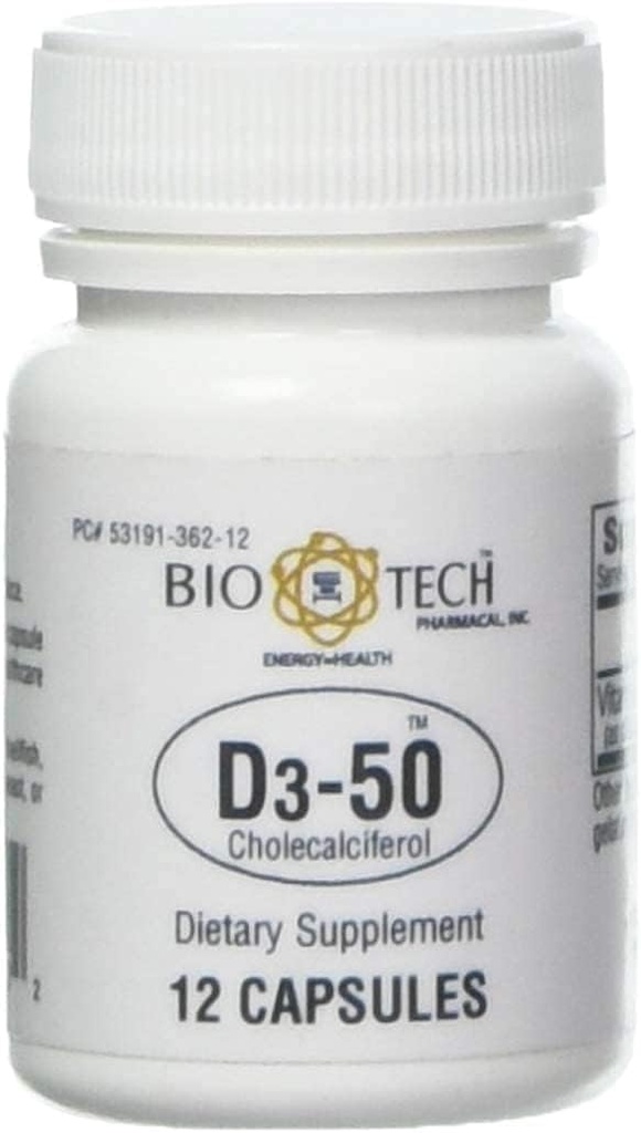 Bio-Tech Pharmacal Vitamin D3 (D3-50 50k IU, 12 Conde)