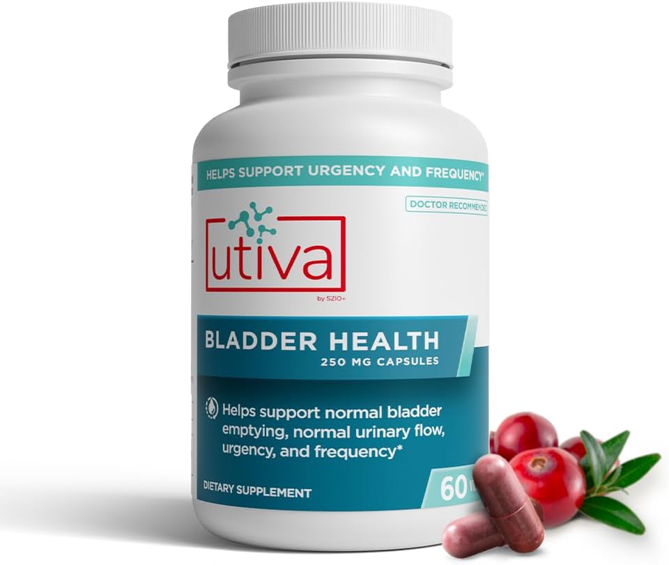 Szio+ Salud de la vejiga Utiva - Suplemento de control para la vejiga hiperactiva y la salud de la tracto urinaria inferior - clínicamente probado para reducir la frecuencia y la frecuencia - 60 cápsulas