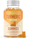 Gummies Turméricas para Adultos (60 Conde, 30-Day Supply) - Suplemento Turmeric Curcumin Gummies w/Pepper Negro para Soporte Conjunto* - Ginger Flavored, Non-GMO, Vegan, Gluten-Free Suplemento Conjunto