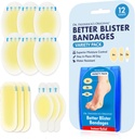 Bandages de mejor ampollas del Dr. Frederick - 12ct - Resistant de agua - 40% más Cushioning - Bandages de hidrocoloides para pies, pies, tacón - Blister Pads for Prevention & Recovery - Vaiety Pack