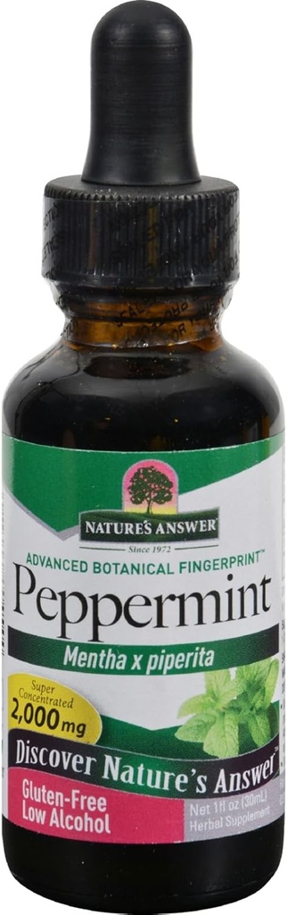 Nature?s Respuesta Peppermint Leaf Mentha x Piperita Gluten Alcohol Gratuito Suplemento Herbal Apoyo Función Digestiva Saludable* ? 1 FL Oz