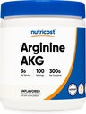 Nutricost Arginine AKG Powder 300 Grams (AAKG) - 3G Por Serving &amp; 100 Servings - Pure Arginine Alpha Ketoglutarate