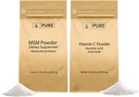 PURE Original INGREDIENTES Vitamina C Powder &amp; Methylsulfonylmethane MSM Powder Bundle, (2 lb) Siempre Puro, Suplementos dietéticos