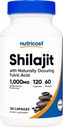 Nutricost Shilajit Capsules (1,000 mg por ser) (120 cápsulas) - Shilajit Extracto con ácido fúlvico naturalmente oculto, 60 servidos, sin gluten, no GMO, Vegan Friendly Suplemento dietético