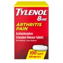 Tylenol 8HR Arthritis Pain Relief Caplets, Fast, Strong Pain Relief, 650 mg Acetaminophen for Minor Arthritis & Joint Pain, Fever Reducer, Extended Release, Won't Irritate Stomach, 100 Count