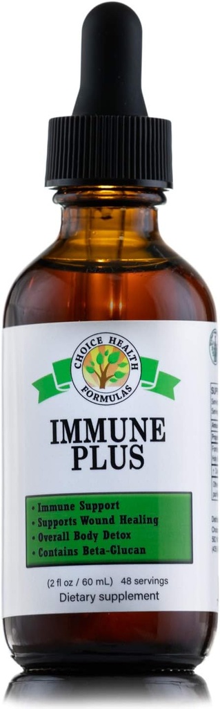 Escoge Salud Immune Plus (2 oz) Detox corporal general, Immunity Strength, Wound Healing &amp; Immune Support Booster Dietary Supplement - Vegan, Non GMO & Gluten Free