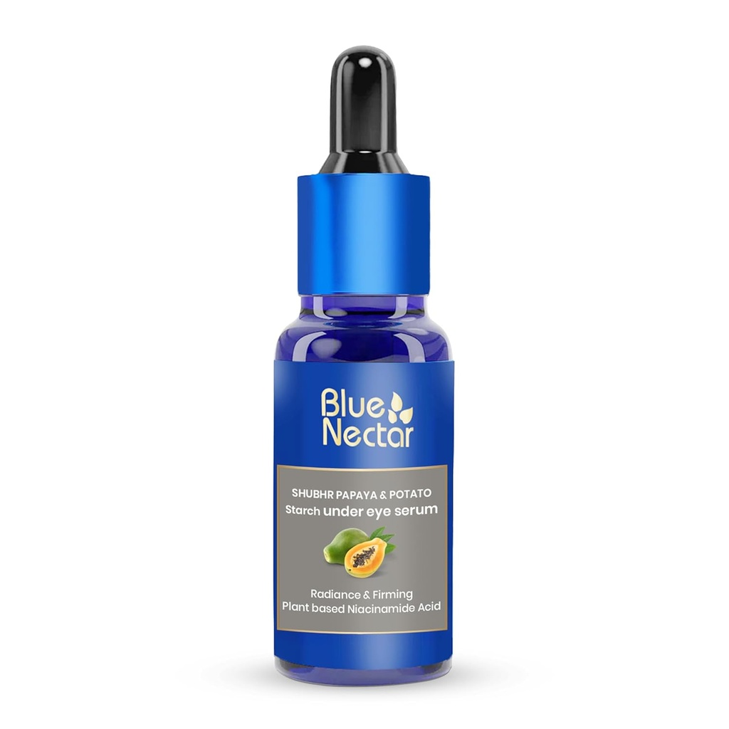 Blue Nectar Under Eye Serum with Plant-Based Niacinamide from Potato Starch & Papaya TEN Dark Circles Serum with Advance Skin Firming Formula for Eyes Puffiness (17 Herbs, 1Fl OZ)