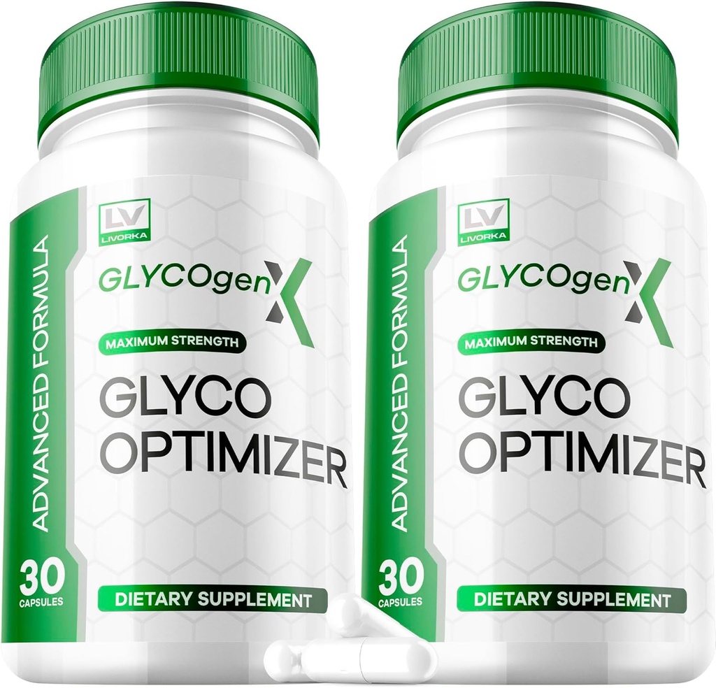 LIVORKA 2 Pack - Glycogen X Glyco Optimazer, Glyco X Optimizer Glycogen, GlycogenX, Glycogen Support, GlycogenX Support, Glycogen X, GlycogenX Glyco Optimizer, Glycogen Optimizer 600MG, 60 cápsulas