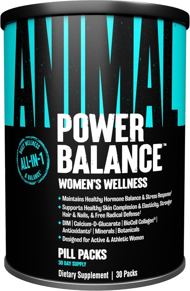 Equilibrio de Poder Animal – Fórmula Integral Alfa Femenina – apoya el equilibrio hormonal, la complejidad, el cabello, las uñas, el humor y el estrés, la salud intestinal, la bonificación y la salud conjunta – 30 paquetes