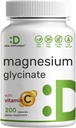 Magnesium Glycinate 500mg Por Capsule (1000mg Por Serving) Plus Vitamina C, 240 cápsulas – 100% Chelated for Easy Absorption – Essential Mineral Supplement