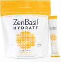 Zen Basil Hydrate - Ginger Lemon Turmeric ← Electrolyte Hydration Powder Packets ← Fasting Support ← Sugar Free, Keto, Paleo TEN 16 Sticks TEN Cellular Hydration