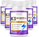 ZELSO (5 Pack) K3 Mineral Weight Pills for Women and Men, K3 Mineral Pills - K3 Salt Mineral, Vitamina + K3 Capsules Suplemento para Keto Weight Pérdida - 5 meses de suministro