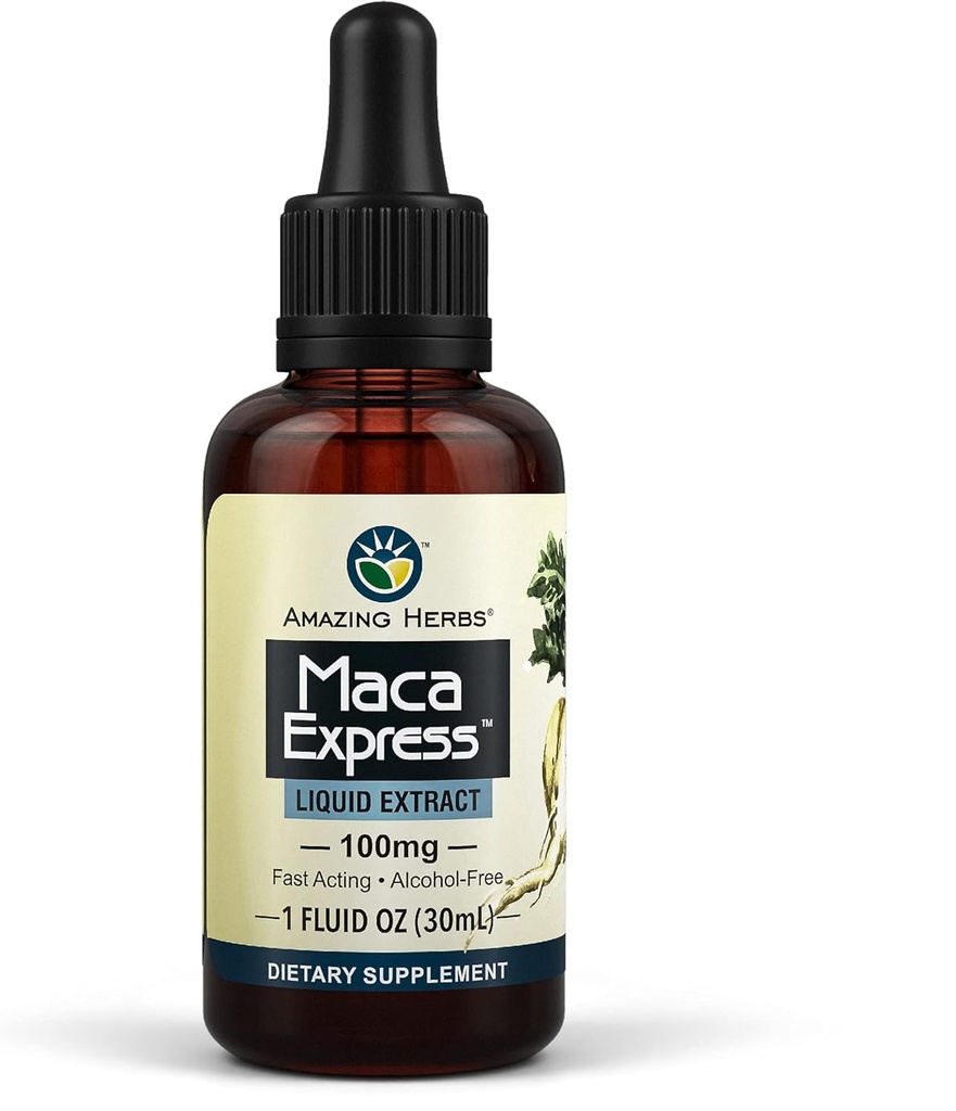 Herbs increíbles Maca Express Extract líquido - Extracto de Maca peruano, promueve la resistencia, energía, resistencia, " Clairidad mental - 1 Fl Oz