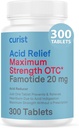 Curist Famotidine 20mg Bulk Pack (300 Tablets contables) Medicamento de Reflujo ácido para el alivio de acidez - OTC Maximum Strength Stomach Acid Reducer - Anti Acid Relief Tablets for Indigestion Heartburn Relief