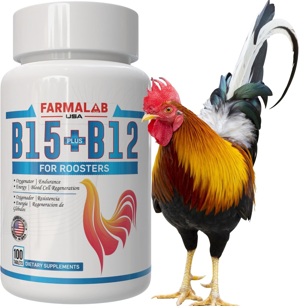 Farmalab B12 B15 para Roosters B15 B12 para Gallos 100 Tablets