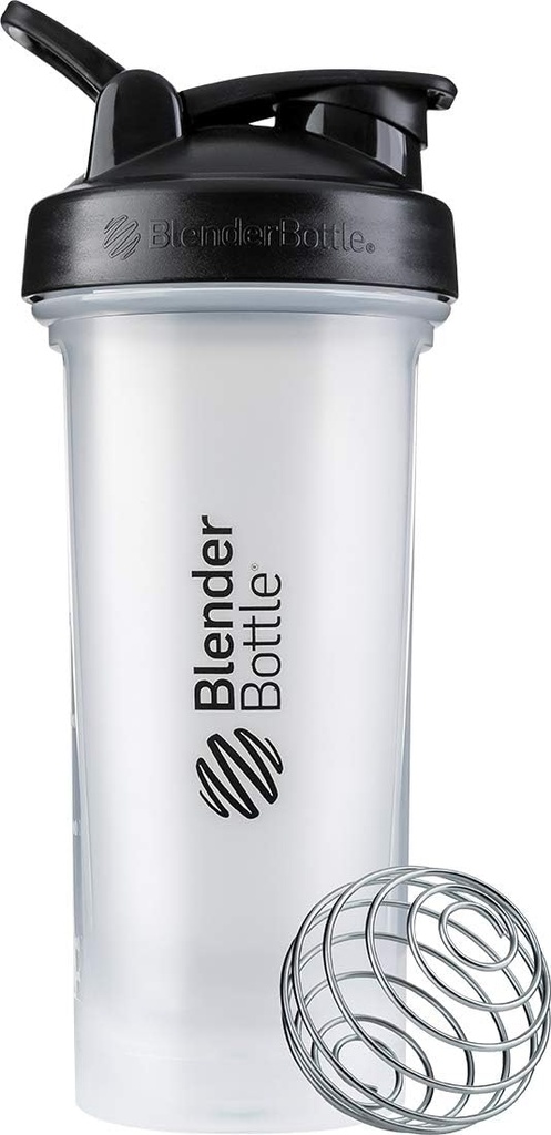 BlenderBottle Classic V2 Shaker Bottle Perfect para Protein Shakes y Pre Workout, 28-Once, Clear/Black