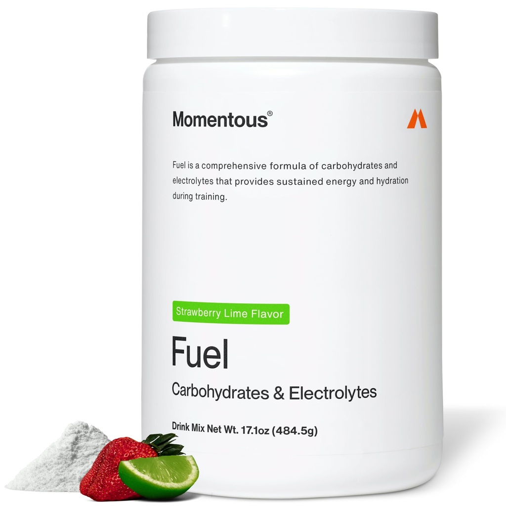 Momentous Fuel Intra-Workout Energy " Hydration Drink Mix - Powder for Sustained Energy During Workouts - NSF Certified for Sport - GMO- " Gluten-Free - Strawberry Lime