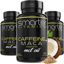 (3 Pack) Píldoras de energía más inteligentes, 200mg Caffeine &amp; Coconut MCT Aceite con Maca Root, 150 Liquid Softgels