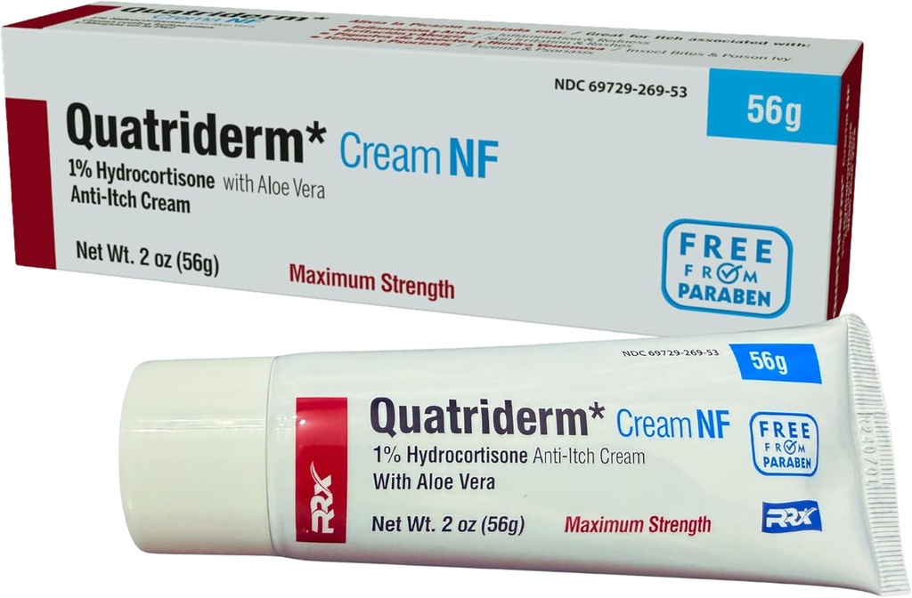 NF Extra Strength 1% Hydrocortisone, con Aloe Vera, Paraben-Free, Anti-Itch Cream, Skin Rash, utilizado para varias condiciones de la piel - Contiene 2 oz Tube