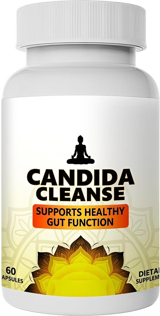 Candida Cleanse - Gut & Colon Support - 60 cápsulas - Fórmula Herbal Natural para Hombres &amp; Mujeres - Intestinal Detox &amp; Anti Yeast Support with Oregano Leaf, Wormwood, Black Walnut, Caprylic Acid
