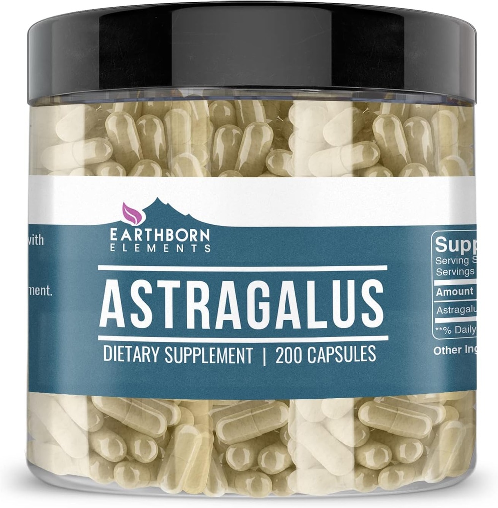 Elementos tercos Astragalus Extract 200 Capsules, Puro ' Undiluted, No Additives