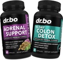 DR. BO Apoyo Adrenal " Suplementos de limpieza de colon - Suplemento de Fatiga Adrenal con Ashwagandha " L Tyrosine - 15 días píldoras de limpieza intestinal para el movimiento de Bowel Apoyo " Limpiador de estómago