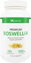ML Naturals Premium Boswellia, 120 cápsulas vegetales (65% ácidos boswellicos). Apoyo conjunto saludable. No GMO, NSF-Certified " cGMP-Compliant