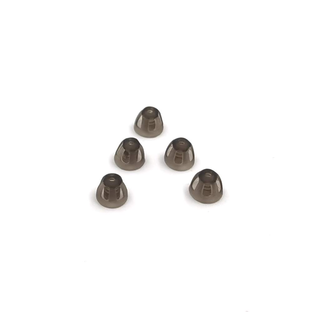 Audiing Aid Domes Smoky Gray Tips Ear Pieces Confortable para Open Fit BTE Amplificador de sonido PSAP Kit Invisible, excepto para RIC 5mm (S * 5)