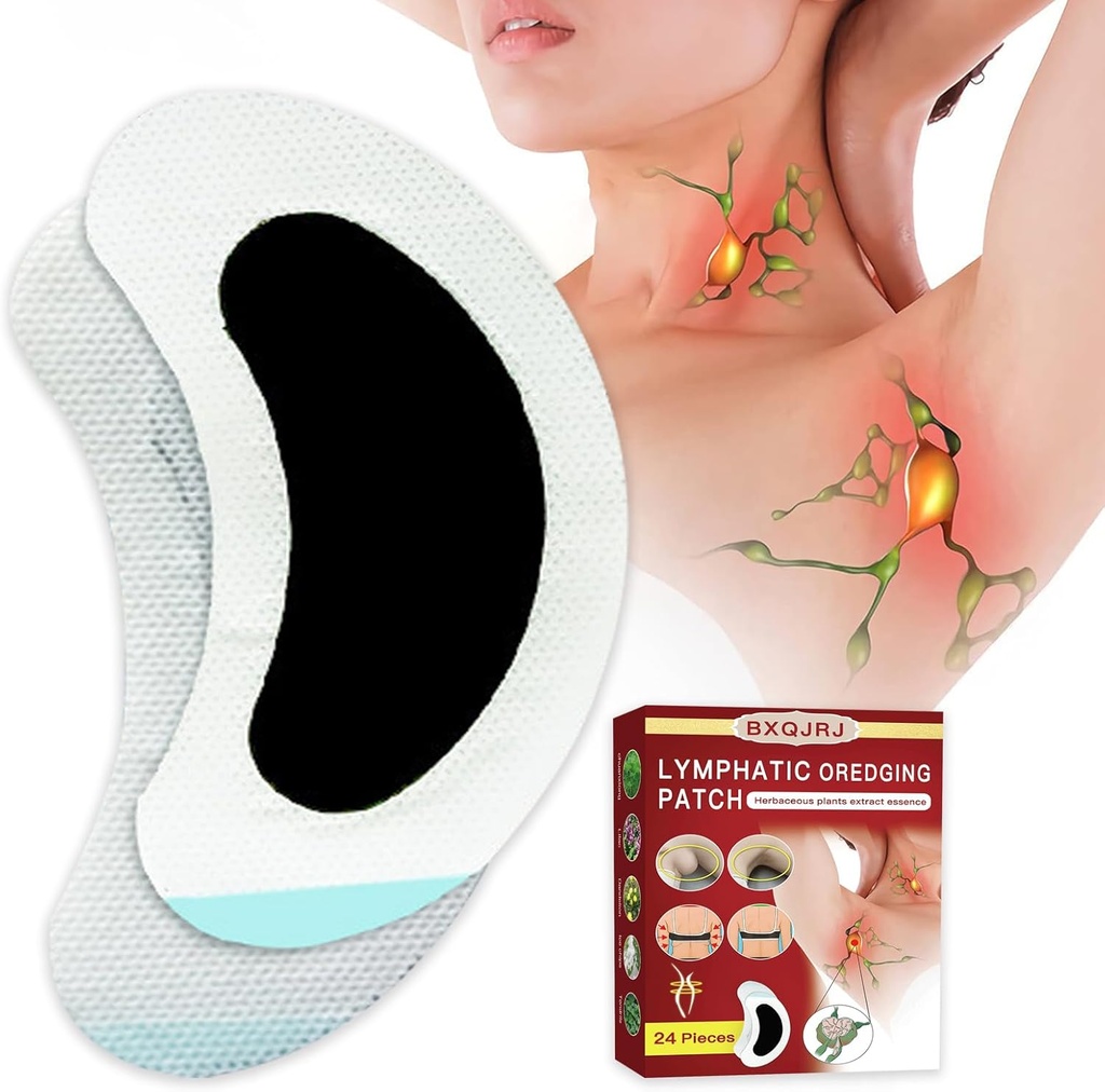 24Pcs/Box Herbal Limph Nodes Patch,Lymphatic Drainage Patch/Patches,Herbal Lymphatic Drainage Care Patch,Neck Lymph Nodes Patch, Limphatic Massage para Hombres y Mujeres