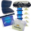 Am Pm Pill Organizer 7 Day Black/White Faux Snake Skin Medicine Storage Funda Tamaño 5,5 X 4 X 1.75 in. Med Wallet 14 Reutilizable Pequeña Pill Baggies 3x4 in. Pouches para la medicina, días de la semana