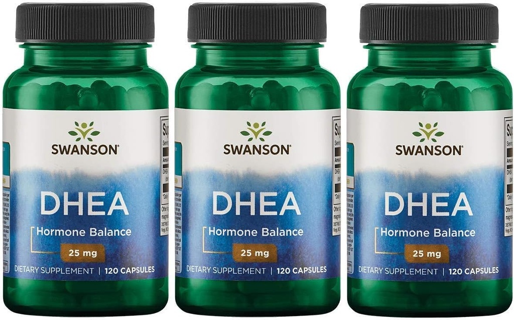 Swanson Premium Brand Dhea - High Potency 25 mg 120 Caps 3 Pack