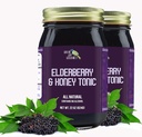 Green Jay Gourmet Elderberry Tonic – All Natural Elderberry Syrup – Elderberry Immune Support for Kids &amp; Adults – Powerful Elderberry & Honey Blend – Sambucus Elderberry Syrup – 2 x 22 Ounces