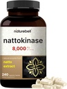 NatureBell Nattokinase Suplemento 8,000 FU Por Serving, 240 Veggie Capsules ← Tradicional Natto Extracto Fuente – Max Strength Enzyme & Heart Health Support – Non-GMO