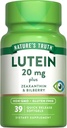 La verdad de la naturaleza Lutein y Zeaxanthin TEN 20 mg TEN 39 Softgels Silencio con Bilberry TEN NO GMO &amp; Gluten Suplemento Libre
