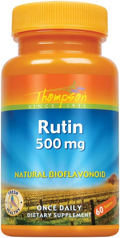 Thompson Rutin 500mg ← Bioflavonoide y Antioxidante ← Sistema Vascular Saludable Apoyo Silencio No-OMG " Vegan ← Lab Verified TEN 60 Tablets
