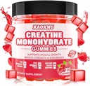 Cretina Monohydrate Gummies para Hombres &amp; Mujeres 120 CT - 5000mg de Monohidrato de Creatina por Servir - Azúcar Creatina Chewable Gratuita para la Fuerza Muscular, Muscle Builder, Energy Boost (Raspberry Flavor)
