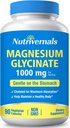 Magnesium Glycinate Nutrition Suplemento dietético 1000mg 100% Chelated for Maximum Absorption Non-GMO Gluten Free 90 Veggie Capsules