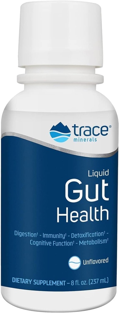 Trace Minerals Gut Health - Soporte para Gut Lining, Digestión Saludable, Función del Sistema Inmunitario - Suplemento de Salud Digestivo con Ácido Humic & Fulvic - Desarrollado, 8 fl oz (Aproximadamente 47 Servimientos)