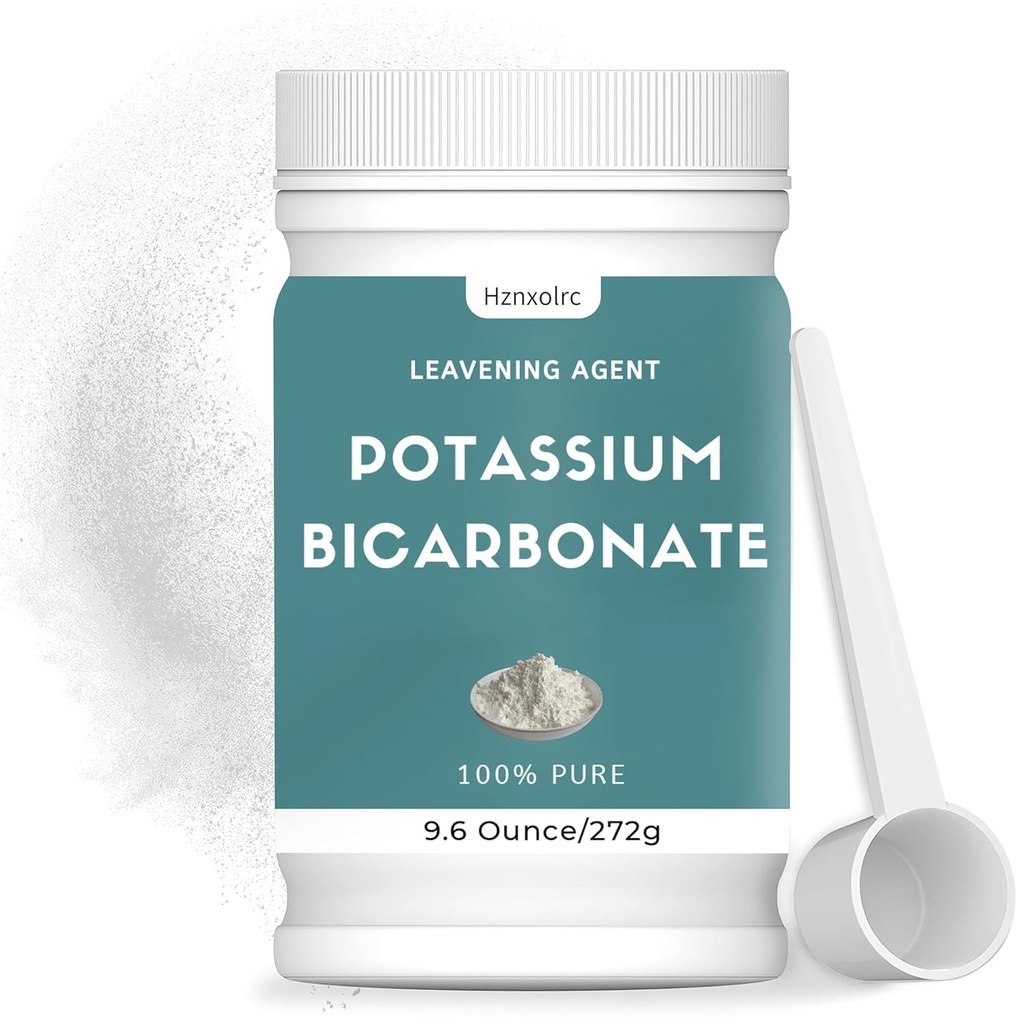 9.6 oz Bicarbonato de Potasio, 100% Polvo de Bicarbonato de Potasio Puro, Bicarbonato de Potasio para Plantas, Utilizado en la elaboración de vinos, pasteles, cookies y más