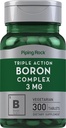 Piping Rock Boron Suplemento para Hombres y Mujeres TENIDO 3mg ANTE 300 Tablets TENIDO Complejo Triple TEN como Glycinate, Aspartate, Citrate TEN Vegetarian, Non-GMO, Gluten Free