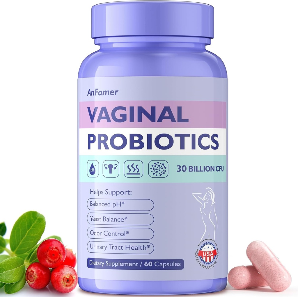 Vaginal Probiotics for Women Mujer,Promotes Ph Balance,Healthy Vaginal Odor & Flora,Urinary Tract Health with Prebiotics " Lactobacillus Probiotic Blend 30 Billion CFU,60 Capsules